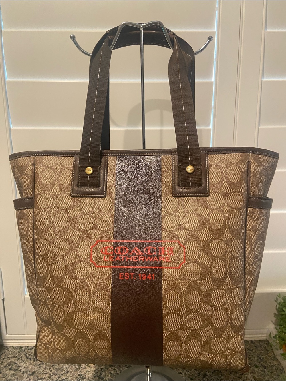 Coach Heritage Stripe Tote